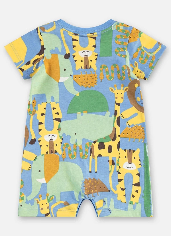 Up Baby - Macaquinho Estampado Bebê Menino Azul 3