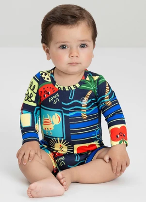 Up Baby - Macaquinho Fps+50 Unissex para Bebê Azul - UP BABY