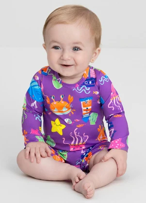 Up Baby - Macaquinho Fps+50 Unissex para Bebê Roxo - UP BABY