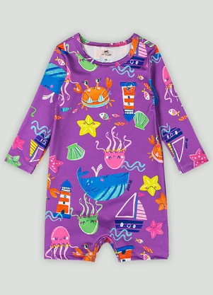 Up Baby - Macaquinho Fps+50 Unissex para Bebê Roxo - UP BABY