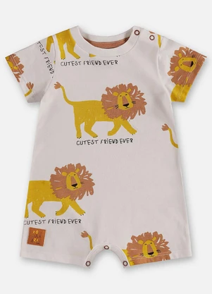 Up Baby - Macaquinho Leão Bebê Menino Bege - UP BABY