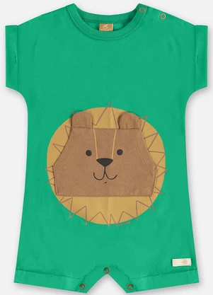 Up Baby - Macaquinho Leão Bebê Menino Verde - UP BABY