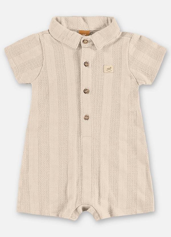 Up Baby - Macaquinho Malha Tricot Bebê Bege