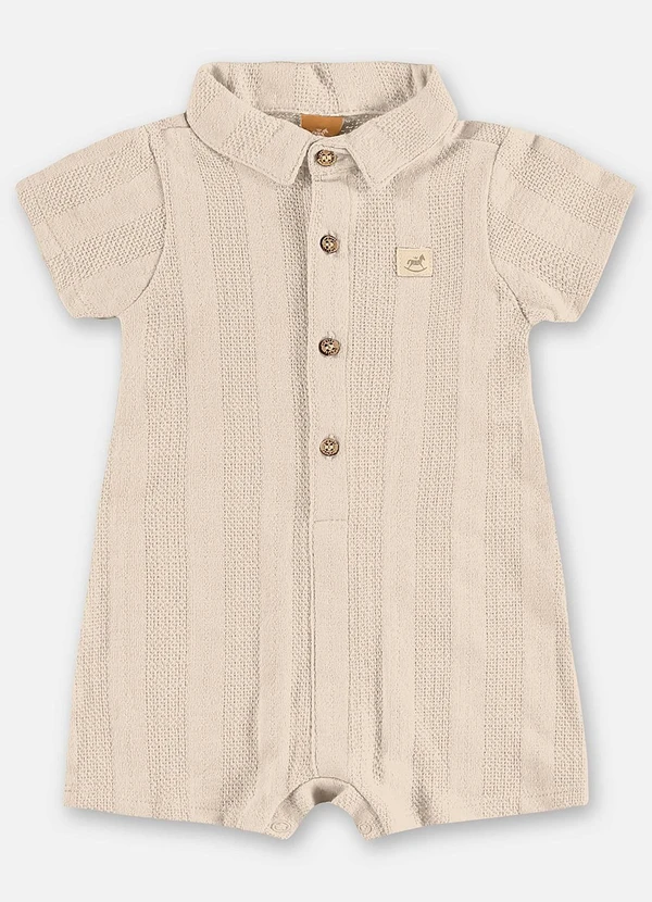 Up Baby - Macaquinho Malha Tricot Bebê Bege