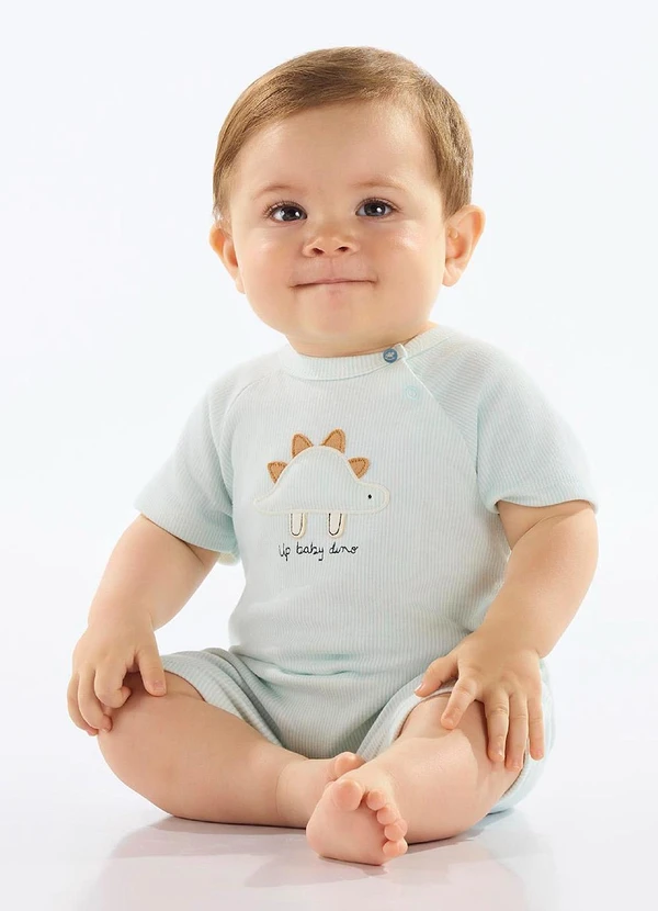 Up Baby - Macaquinho Suedine Bebê Menino Azul