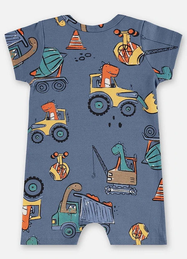 Up Baby - Macaquinho Suedine Bebê Menino Azul 2