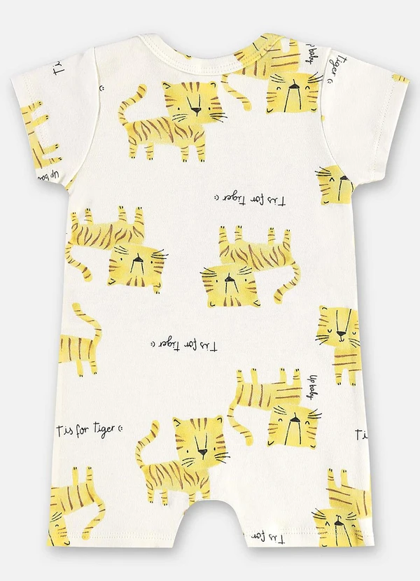 Up Baby - Macaquinho Suedine Bebê Menino Bege 2