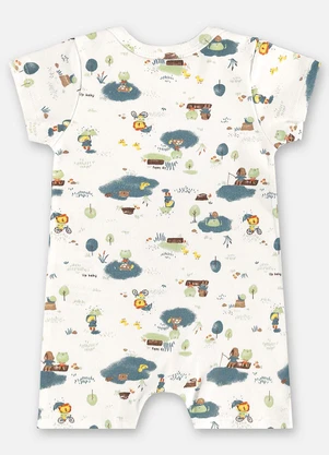 Up Baby - Macaquinho Suedine Bebê Menino Bege - UP BABY