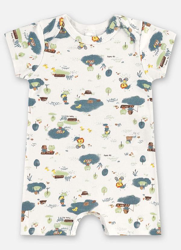 Up Baby - Macaquinho Suedine Bebê Menino Bege