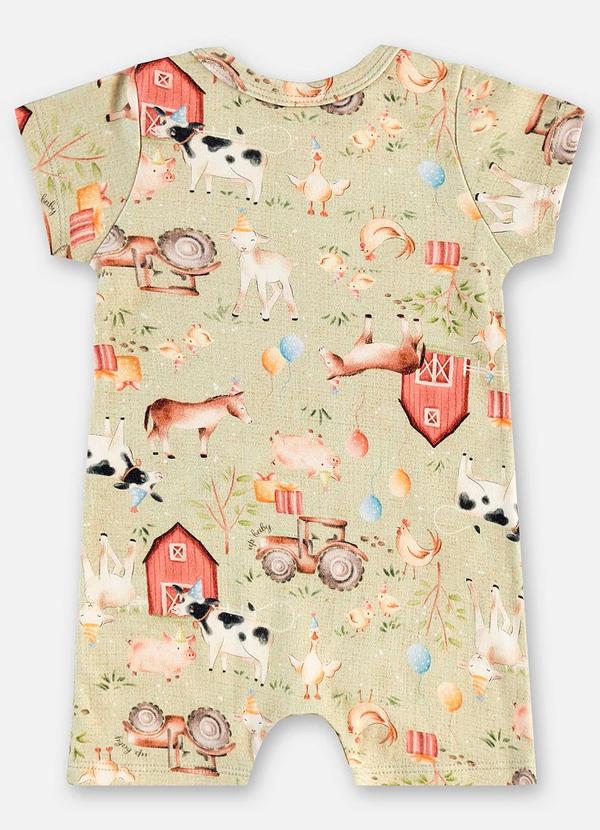 Up Baby - Macaquinho Suedine Bebê Menino Verde 3