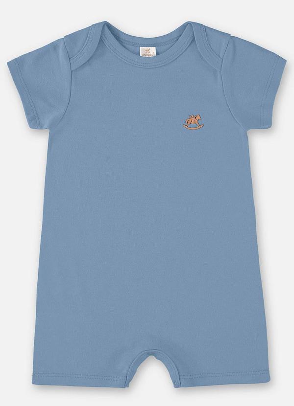 Up Baby - Macaquinho Unissex Básico para Bebê Azul