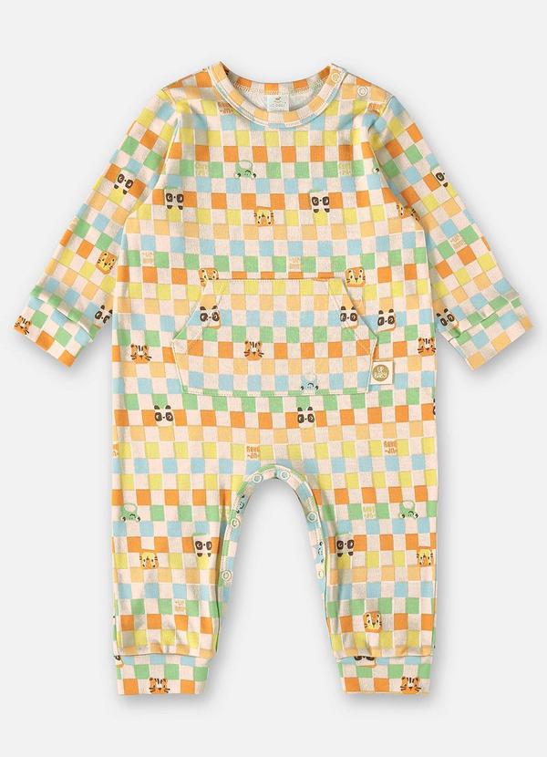 Up Baby - Macaquinho Unissex Bebê em Suedine Bege 2