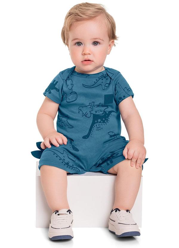 Quimby - Macaquinho Unissex em Ribana Azul