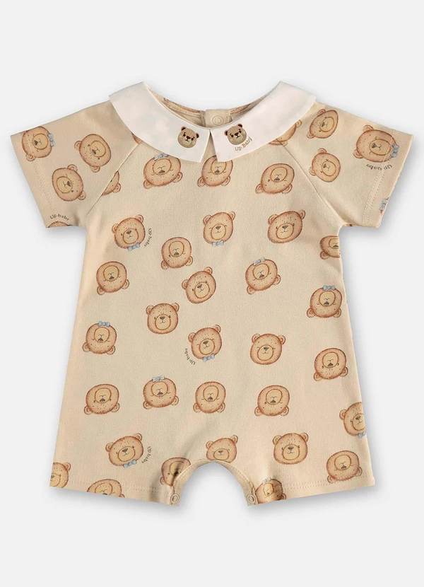 Up Baby - Macaquinho Ursinho Bebê Menino Bege 2