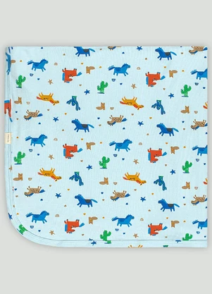 Up Baby - Manta Unissex em Suedine para Bebê Azul - UP BABY