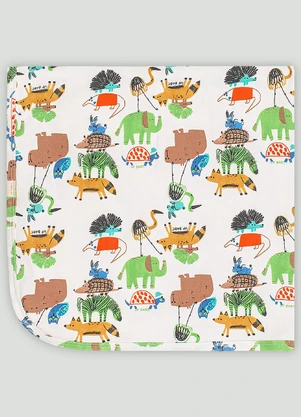 Up Baby - Manta Unissex em Suedine para Bebê Branco - UP BABY