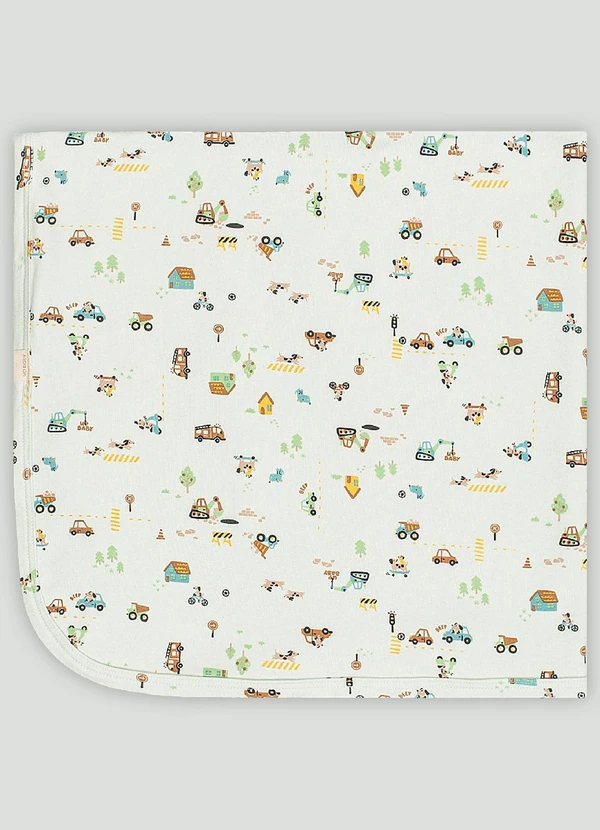 Up Baby - Manta Unissex em Suedine para Bebê Verde