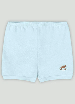 Up Baby - Short Básico Unissex em Suedine  Azul - UP BABY