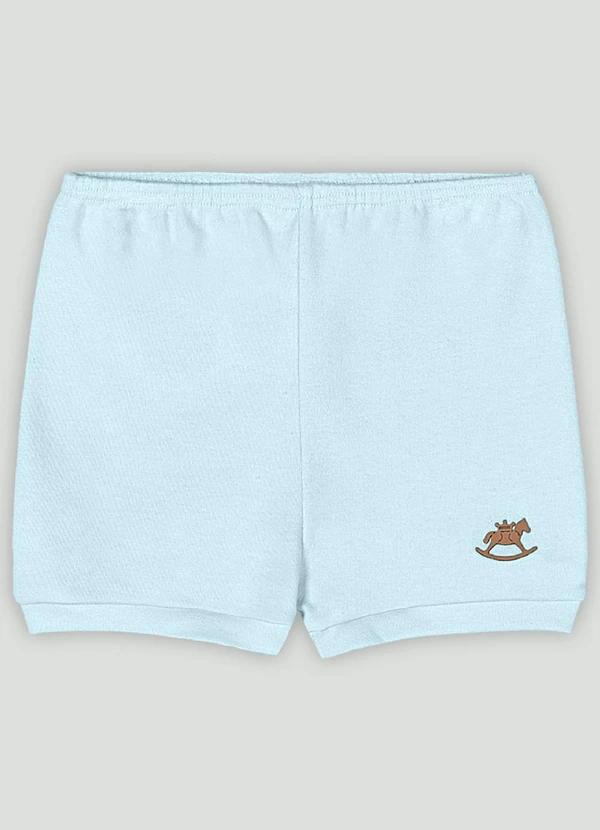 Up Baby - Short Básico Unissex em Suedine Azul