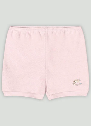 Up Baby - Short Básico Unissex em Suedine  Rosa - UP BABY
