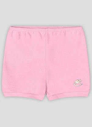 Up Baby - Short Básico Unissex em Suedine Rosa - UP BABY