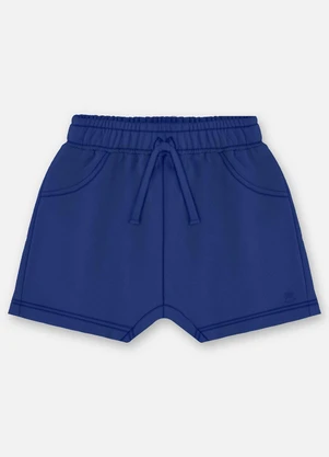Up Baby - Short Moletom Bebê Menino Azul - UP BABY