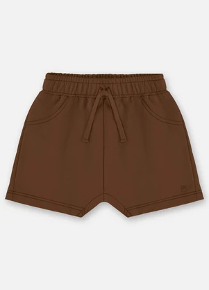 Up Baby - Short Moletom Bebê Menino Marrom - UP BABY