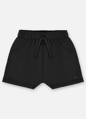 Up Baby - Short Moletom Bebê Menino Preto - UP BABY