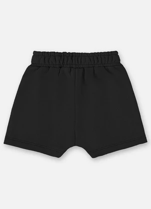 Up Baby - Short Moletom Bebê Menino Preto - UP BABY