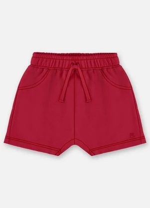 Up Baby - Short Moletom Bebê Menino Vermelho - UP BABY