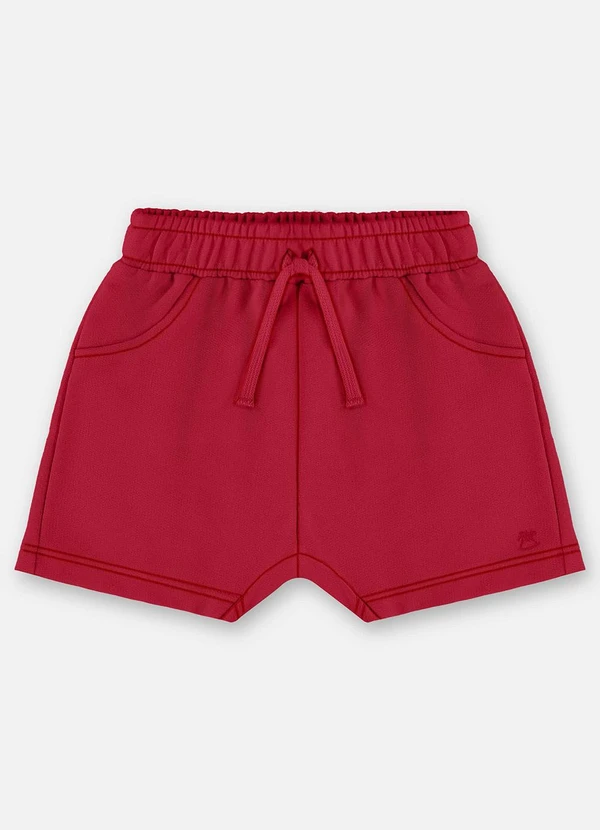 Up Baby - Short Moletom Bebê Menino Vermelho