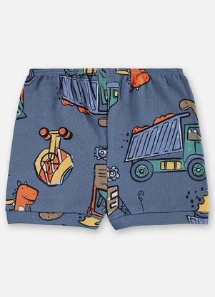Up Baby - Short Suedine Bebê Menino Azul - UP BABY