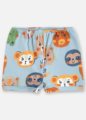 Up Baby - Short Suedine Bebê Menino Azul - UP BABY