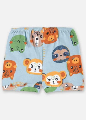 Up Baby - Short Suedine Bebê Menino Azul - UP BABY