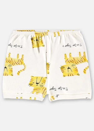 Up Baby - Short Suedine Bebê Menino Bege - UP BABY