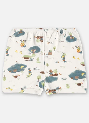 Up Baby - Short Suedine Bebê Menino Bege - UP BABY