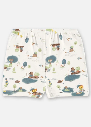 Up Baby - Short Suedine Bebê Menino Bege - UP BABY