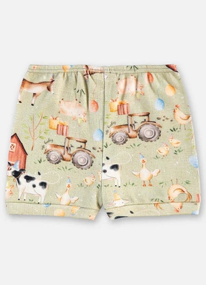 Up Baby - Short Suedine Bebê Menino Verde - UP BABY