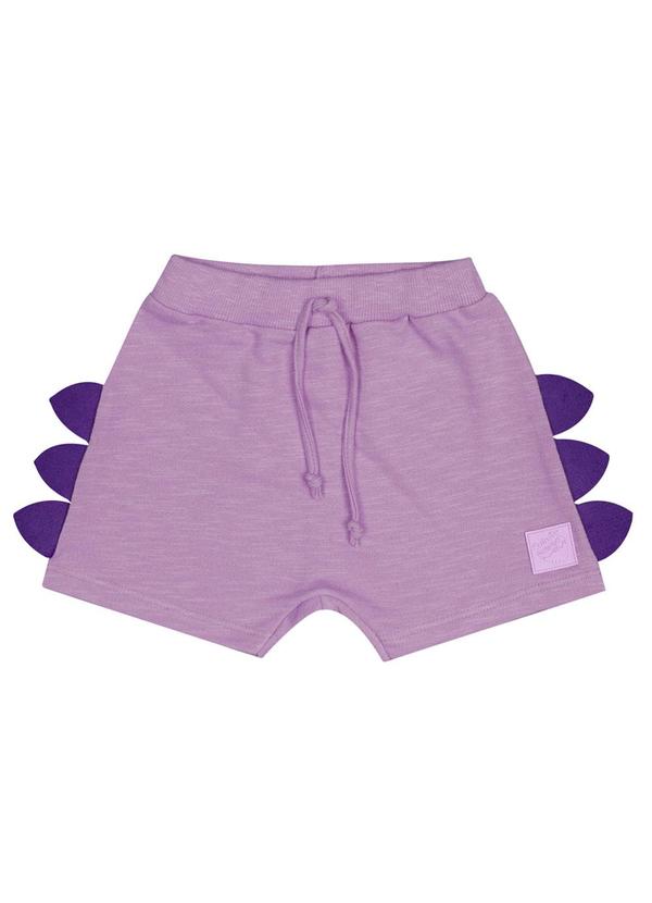 Quimby - Short Unissex em Moletinho para Bebê Roxo