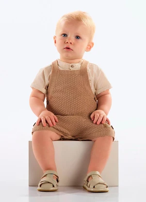 Up Baby - Tapa Fraldas Tricot Bebê Menino Marrom - UP BABY