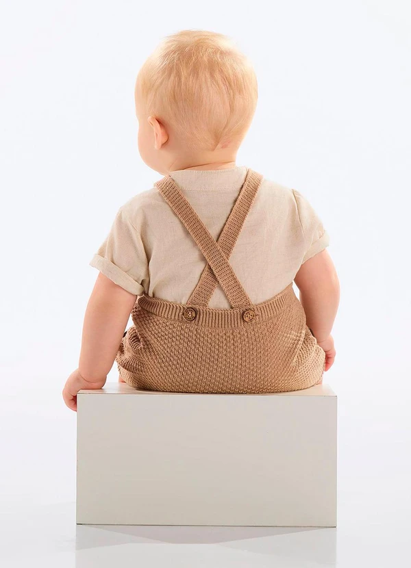 Up Baby - Tapa Fraldas Tricot Bebê Menino Marrom 2