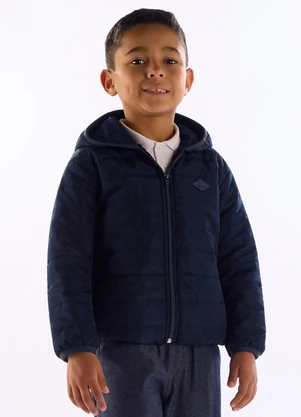 Quimby - Jaqueta Acolchoada com Capuz Azul - QUIMBY