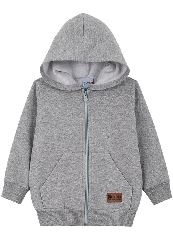 Lik Kids - Jaqueta Avulsa em Moletom 2 Cabos Cinza