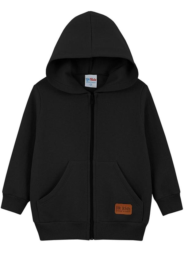 Lik Kids - Jaqueta Avulsa em Moletom 2 Cabos Preto