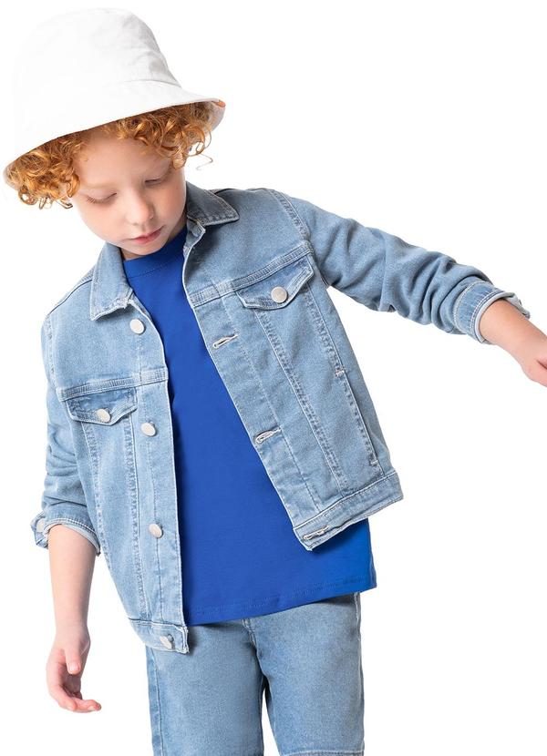 Malwee Kids - Jaqueta Azul Claro Unissex Jeans Oversized