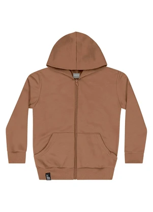 Quimby - Jaqueta Básica em Moletom Infantil Marrom - QUIMBY