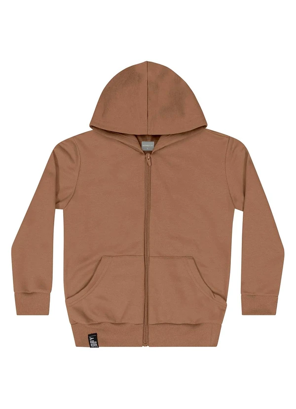 Quimby - Jaqueta Básica em Moletom Infantil Marrom
