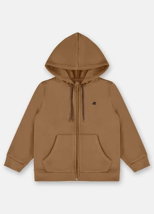 Up Baby - Jaqueta Básica em Moletom Menino Marrom - UP BABY