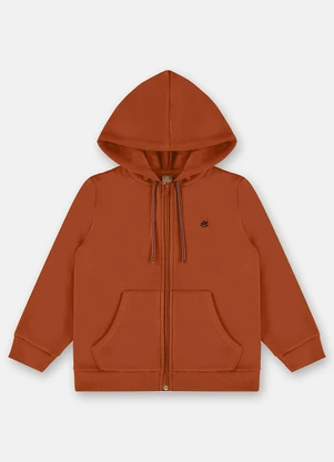 Up Baby - Jaqueta Básica em Moletom Menino Marrom - UP BABY