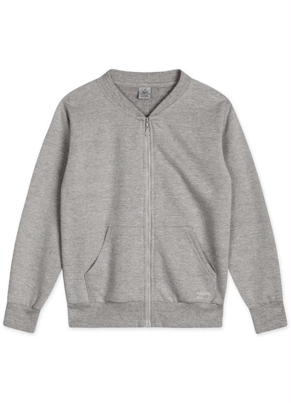 Tigor T Tigre - Jaqueta Básica Moletom Menino Infantil Cinza